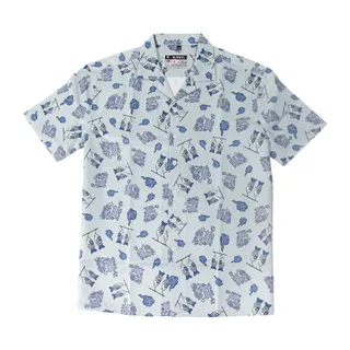 Sơ Mi Vải Cotton Modal In Họa Tiết Cổ Mở Ngắn Tay